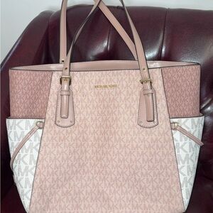Michael Kors Pink and White Crossbody Bag
